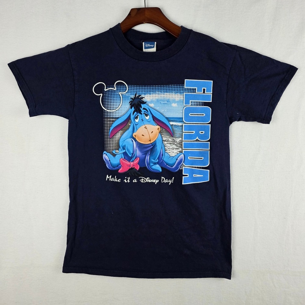 Disney Eeyore Florida Navy Blue Graphic T-Shirt Small Make it a Disney Day